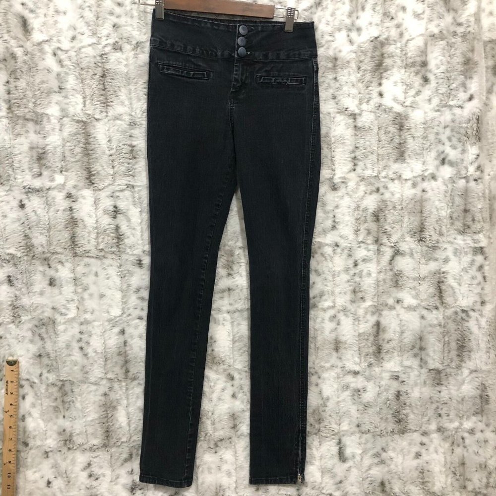 Lux. High Waisted Ankle Zip Denim Jeans Pants Womens Size 26